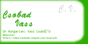csobad vass business card